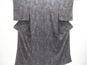 大正ロマン　樹木模様織り出し着物